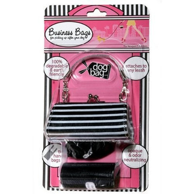Doggie Walk Bags 2-Roll Newport Bag, Black/White Stripe