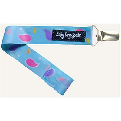 Baby Dry Goods 03026 BluePink Paisley Pacifier Clip