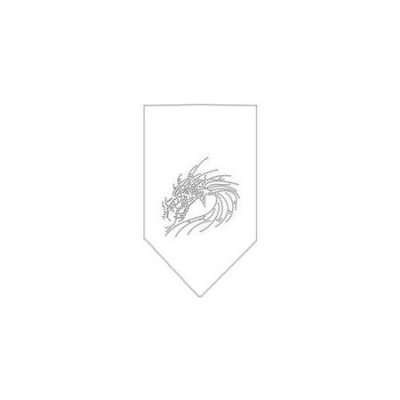 Ahi Dragon Rhinestone Bandana White Small