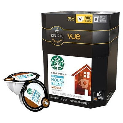 Starbucks House Blend Decaf Coffee Keurig Vue Portion Packs, 16 Count