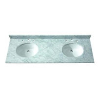 Avanity 61 in. Marble Stone Vanity Top in Carrara White without Basin
