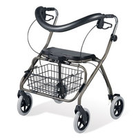 Medline Rollator Walker Heavy Duty Extra Wide, Burgundy, 1 ea