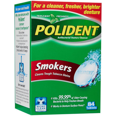 Polident Antibacterial Denture Cleanser for Smokers