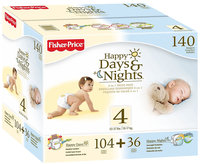 Fisher Price Day & Night Diaper Combo Box Case - Size 3 156ct.