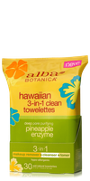 Alba Botanica Hawaiian 3-in-1 Clean Towelettes Deep Pore Purifying Pineapple Enzyme
