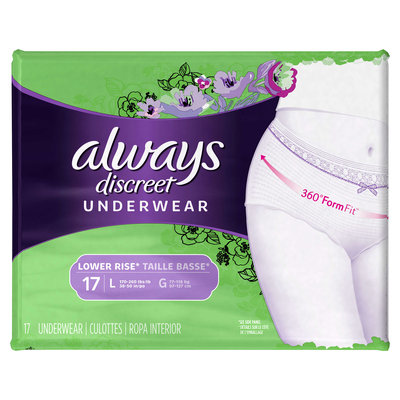 Always Discreet Moderate Lower Rise Underwear - Large