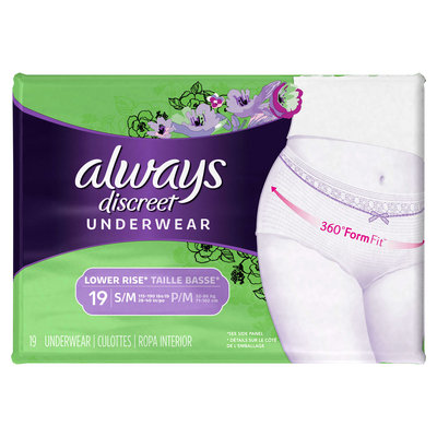 Always Discreet Moderate Lower Rise Underwear - Small/Medium