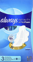 Always Infinity Size 3 Extra Heavy Flow Pads with Wings Unscented