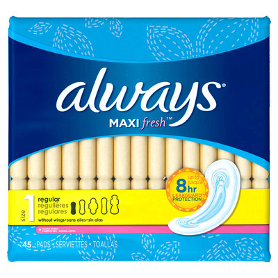 Always Maxi Fresh Size 1 Regular Pads without Wings Scented
