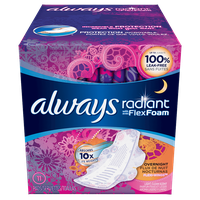 Always Radiant Overnight with Wings Scented Pads