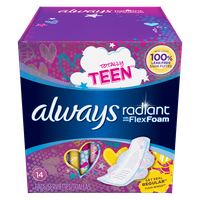 Always Radiant Teen Regular Pads with Wings