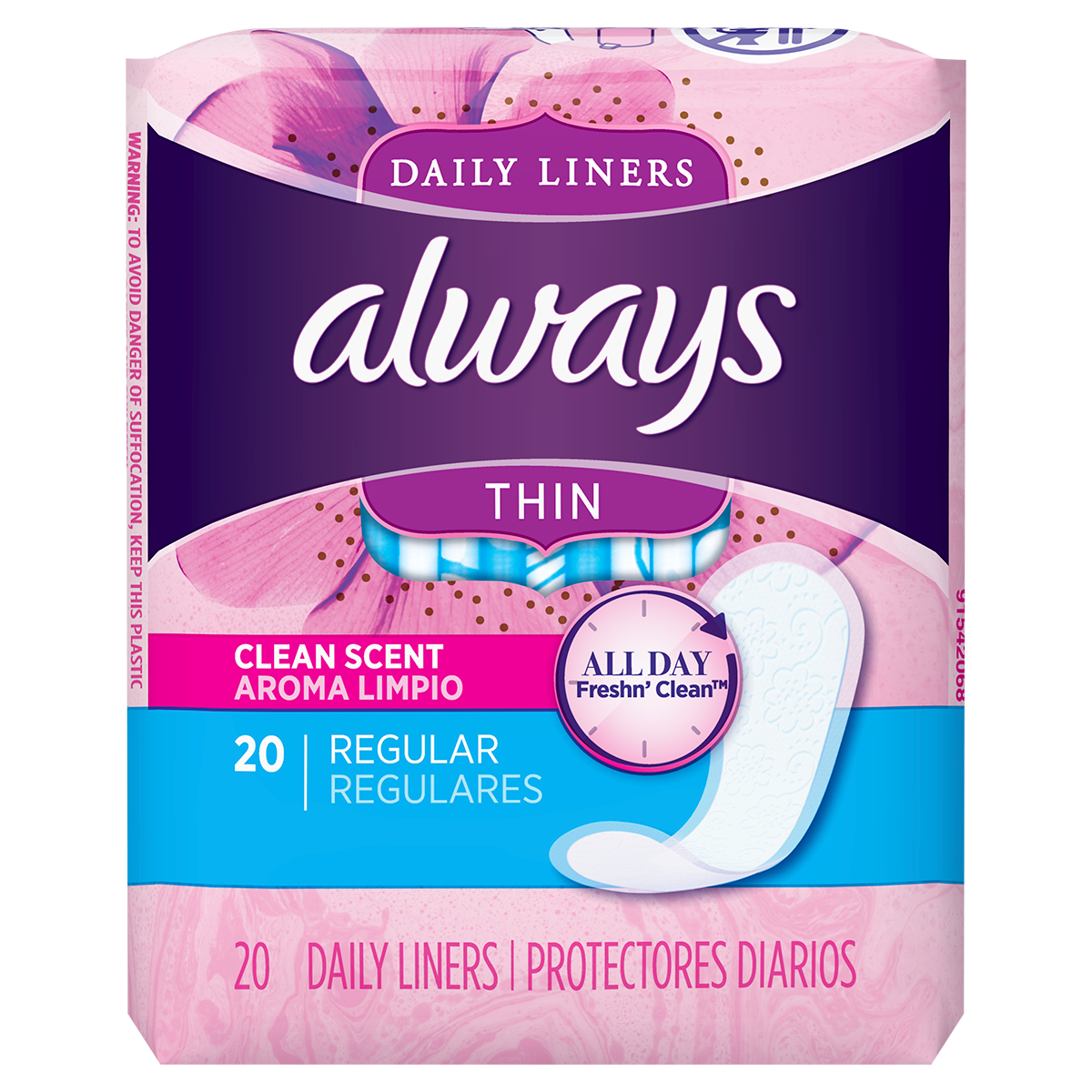Always Thin Daily Liners Clean Scent