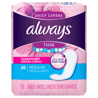 Always Thin Daily Liners Clean Scent