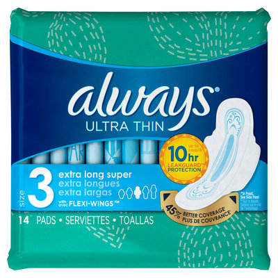 Always Ultra Thin Size 3 Extra Long Super Pads With Wings Unscented