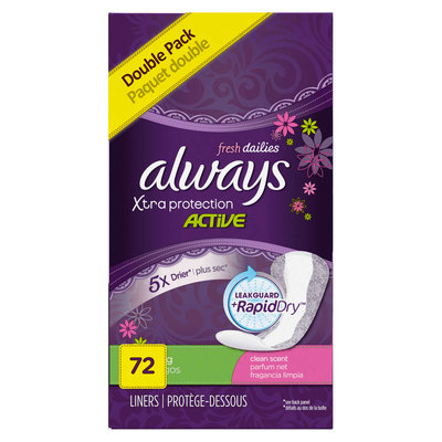 Always Xtra Protection Daily Liners Long Clean Scent