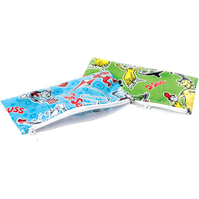 Bumkins Reusable Snack Bag - Small 2 Pk - Seuss