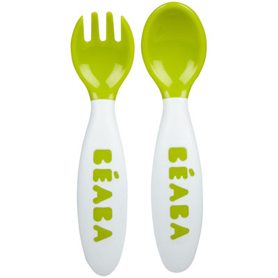 BEABA Soft Spoon & Fork Set - Stage 2 - Sorbet - 2 ct