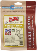 Bravo! Bonus Bites Freeze Dried Treats - Venison Livers - 3 oz