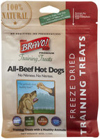 Bravo! Premium Freeze-Dried Training Treats for Dogs - Beef Hot Dog - 4 oz