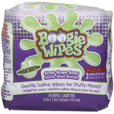 Little Busy Bodies Boogie Wipes Saline Nose Wipes 3x30ct Grape Scented