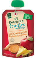 Beech-Nut apple, sweet potato & pineapple fruities on-the-go pouch