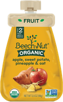 Beech-Nut organic apple, sweet potato, pineapple & oat pouch
