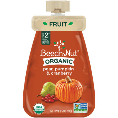Beech-Nut organic pear, pumpkin & cranberry pouch