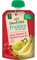 Beech-Nut pear, banana & raspberry fruities on-the-go pouch