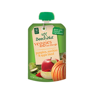 Beech-Nut pumpkin, zucchini & apple veggies on-the-go pouch