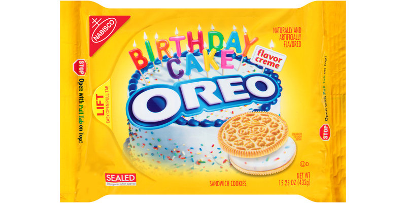 Nabisco Oreo Sandwich Cookies Golden Birthday Cake