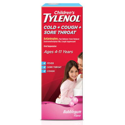 Tylenol® Cold + Cough + Sore Throat Bubblegum Oral Suspension