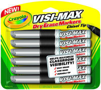 Crayola 12 Ct Dry Erase Markers Visimax BL Black