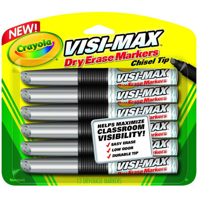 Crayola 12 Ct Dry Erase Markers Visimax BL Black