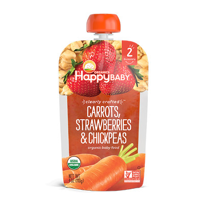 Happy Baby® Organics Clearly Crafted™ Carrots, Strawberries & Chickpeas