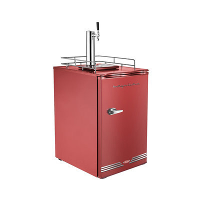 Nostalgia Electrics Compact Refrigerator Retro Series 6.1 cu. ft. Kegorator Commercial Single Tap Beer Keg Fridge in Red KRS6100RETRORED