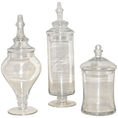 San Miguel Set of 3 Apothecary Jars Clear