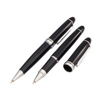 Tico Originals Natico Black and Silver Ball Point and Roller Ball Pen Set