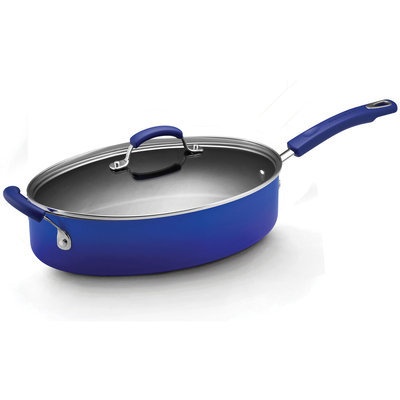 Rachael Ray Hard-Anodized Covered Oval Saut Pan with Helper Handle