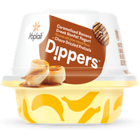 Yoplait® Dippers™ Caramelized Banana Greek Yogurt + Choco-drizzled Pretzels