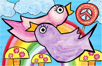 Emily Green Imagination Mat - Peace, Love and Rainbows - 1 ct.