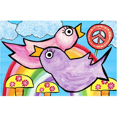 Emily Green Imagination Mat - Peace, Love and Rainbows - 1 ct.