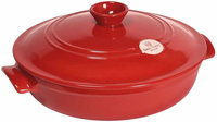 Emile Henry Ceramic Round Braiser with Lid Color: Burgundy