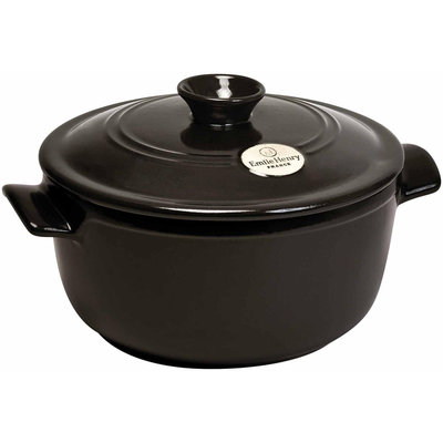Emile Henry Round Covered Stewpot-BLACK-4L