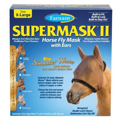 Farnam Equine Farnam, SuperMask II Shimmer Weave w/Ears - Copper/BLK