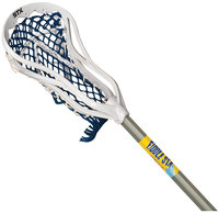 STX Fiddle STX Mini Super Power Lacrosse Stick with Plastic Handle & Ball, White/Blue - 36