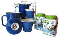 The Tea Spot The TeaSpot Handcrafted Ceramic Tea Mug with Organic Loose Leaf Teas Gift Set