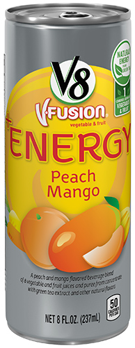 V8® V-Fusion + Energy Peach Mango Flavored Vegetable & Fruit Juice