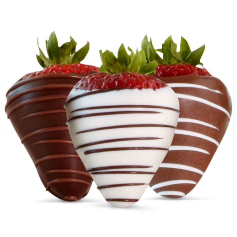 Shari's Strawberries With Chocolate Swizzle