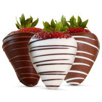 Shari's Strawberries With Chocolate Swizzle
