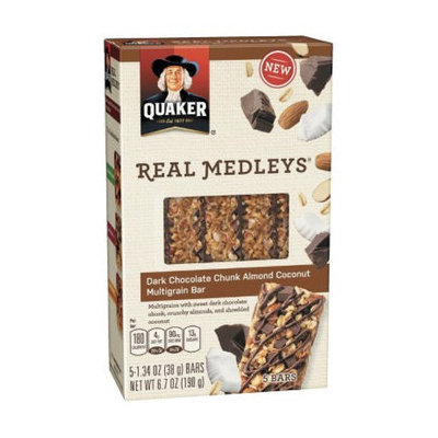 Quaker Real Medleys Dark Chocolate Chunk Almond Coconut Multigrain Bar
